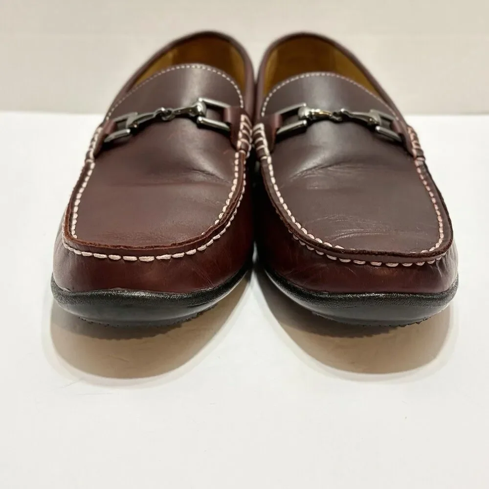 Footjoy Loafers Dark Brown Burgundy Leather Horsebit  79019 9M